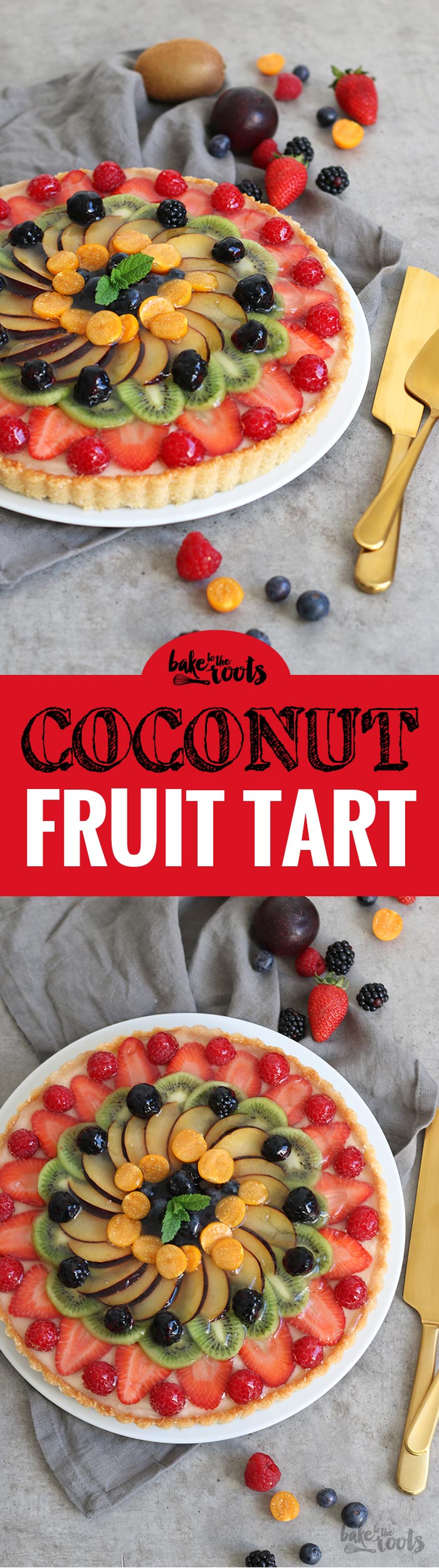 Coconut Pudding Tart with Fresh Fruits | Bake to the roots