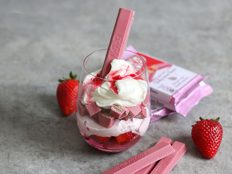 Ombre Ruby KitKat Layer Dessert | Bake to the roots