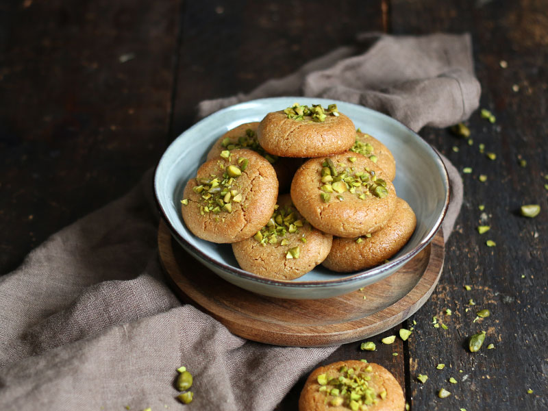 Tahini Pistachio Cookies | Bake to the roots