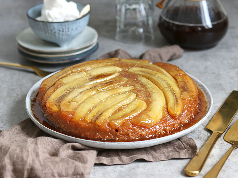 Banana Cake Upside Down | Bake to the roots