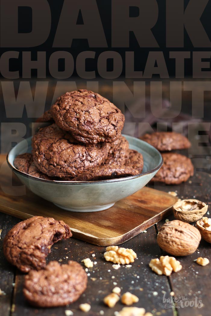 Dark Chocolate Walnut Brownie Cookies | Bake to the roots