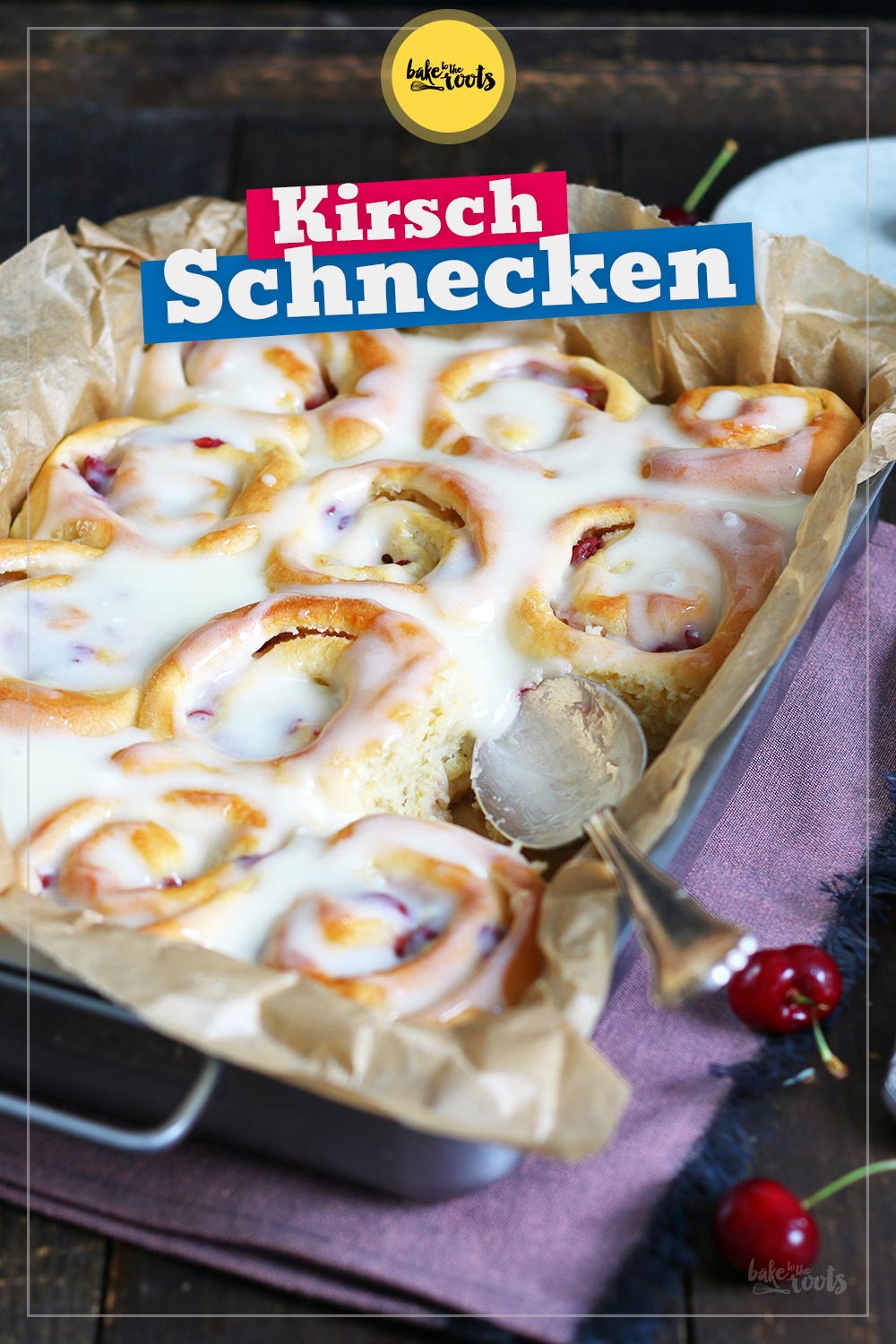 Kirschschnecken mit weißer Schokolade | Bake to the roots