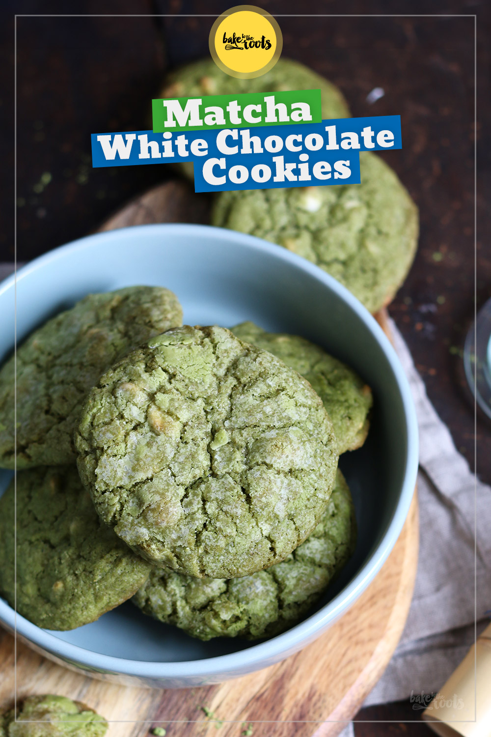 Matcha Weiße Schokolade Cookies | Bake to the roots