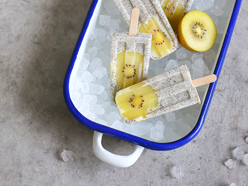 Chia Pudding Kiwi Popsicles | Bake to the roots