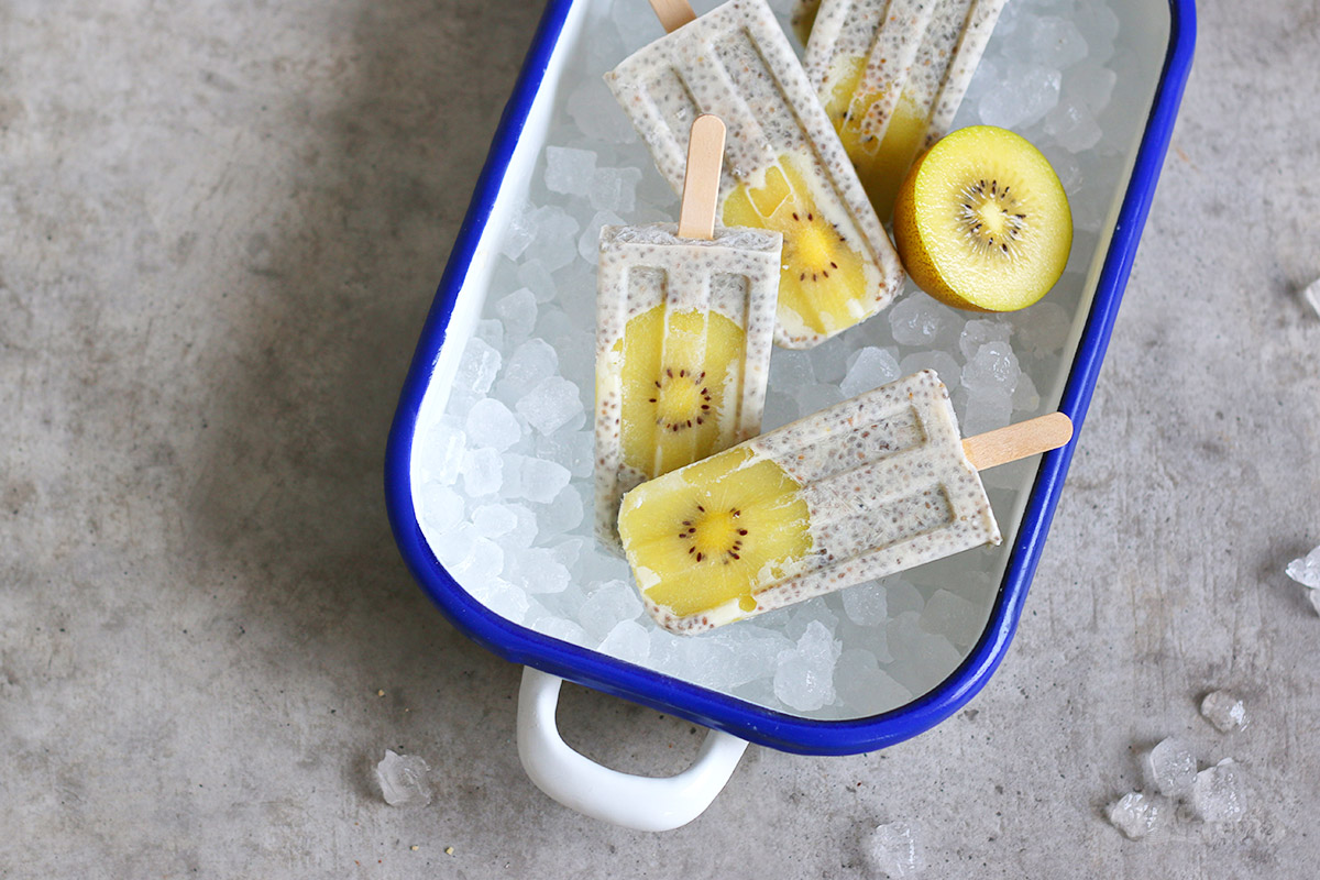 Chia Pudding Kiwi Popsicles | Bake to the roots