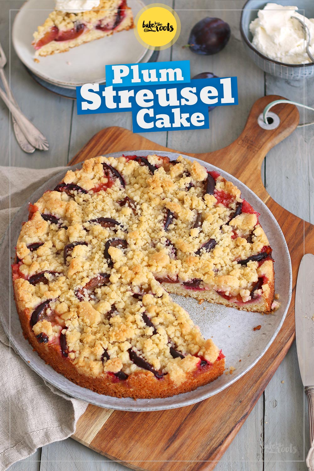 Quick & Easy Classic German (Damson) Plum Streusel Cake | Bake to the roots