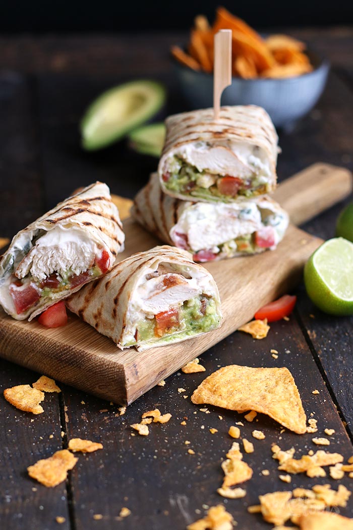 Guacamole Chicken Wraps | Bake to the roots