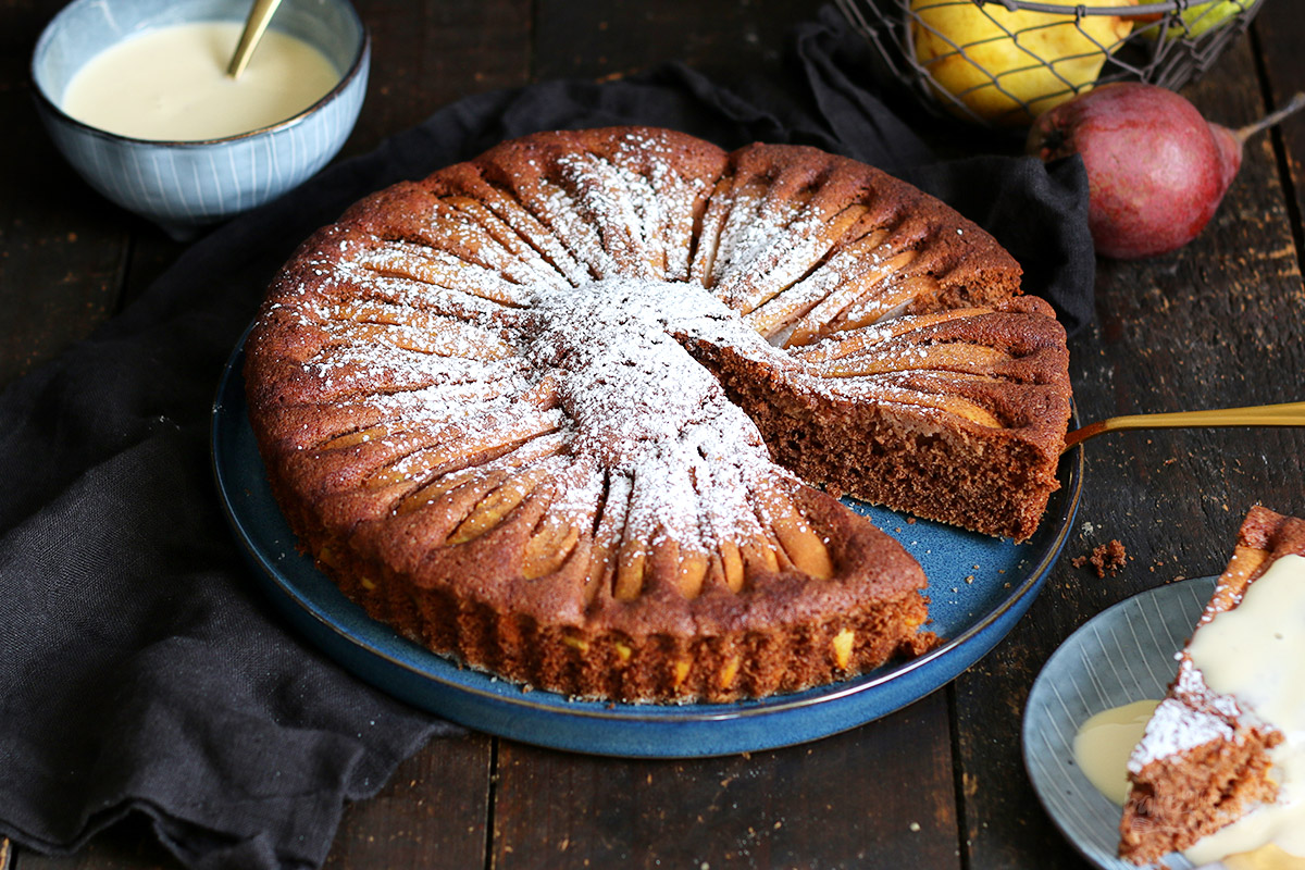 Schokolade Birnen Kuchen | Bake to the roots