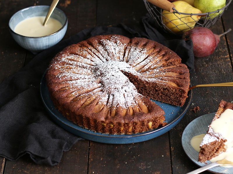 Schokolade Birnen Kuchen | Bake to the roots