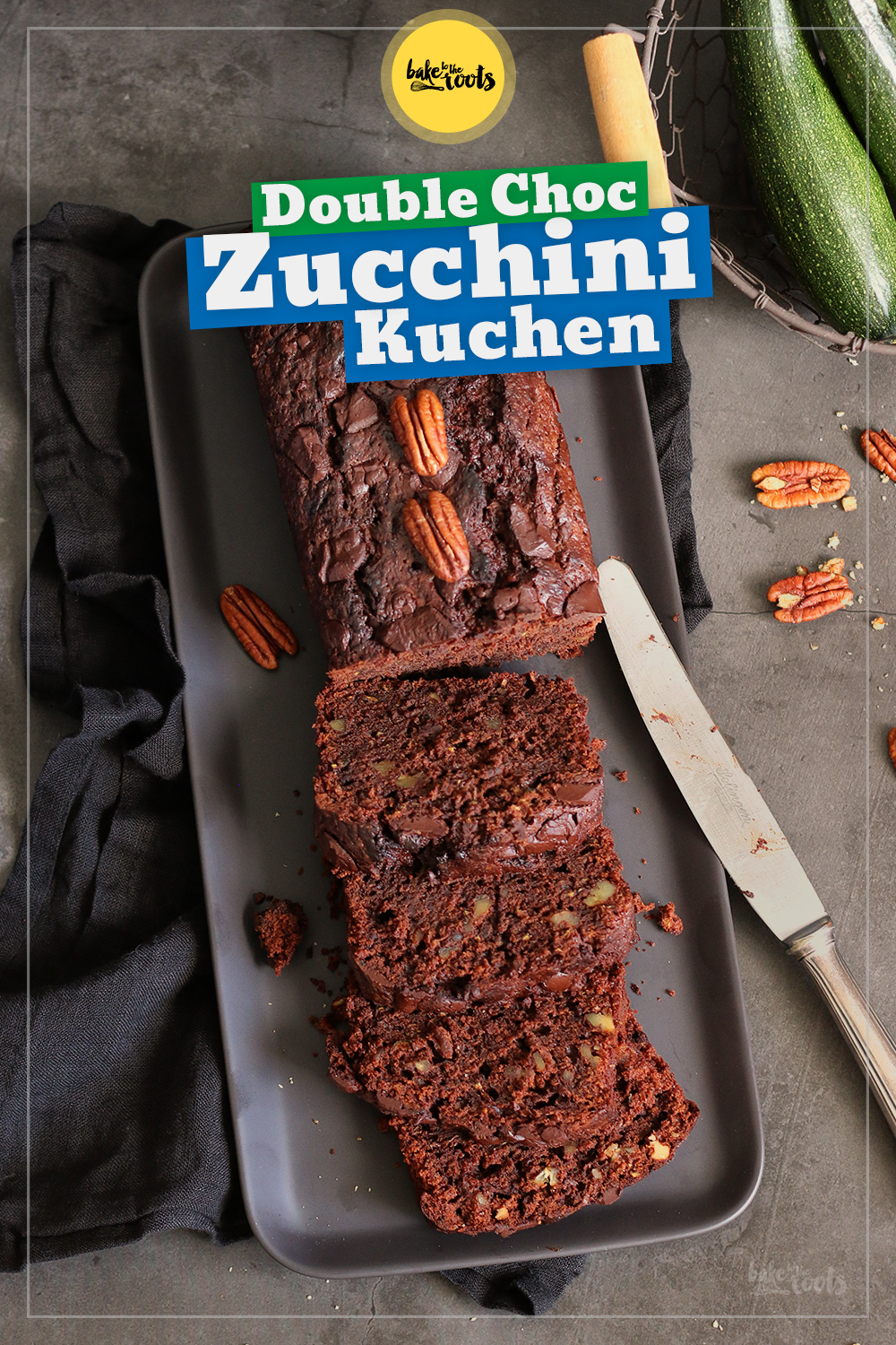 Double Chocolate Zucchini Kuchen | Bake to the roots
