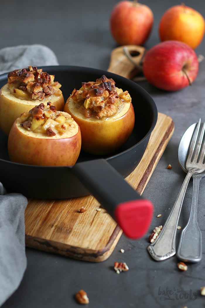 Baked Apples with Marzipan and Pecans