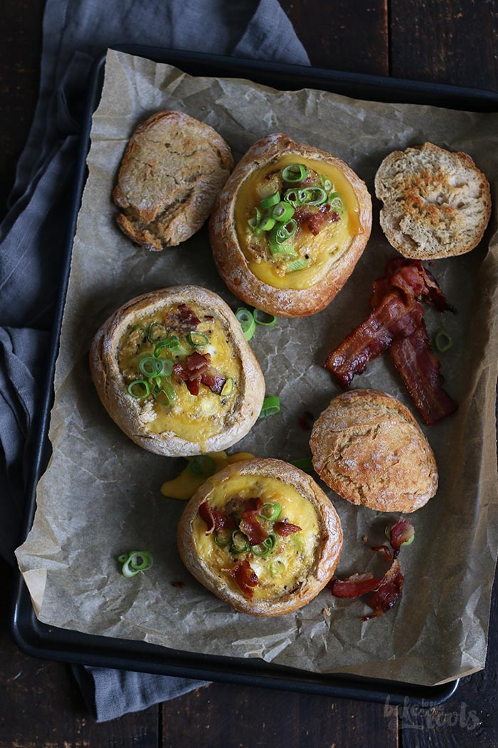 Bacon & Egg Bread Bowls | Bake to the roots