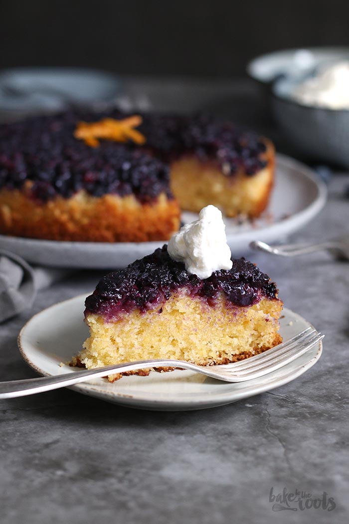 Blueberry Polenta Upside Down Cake