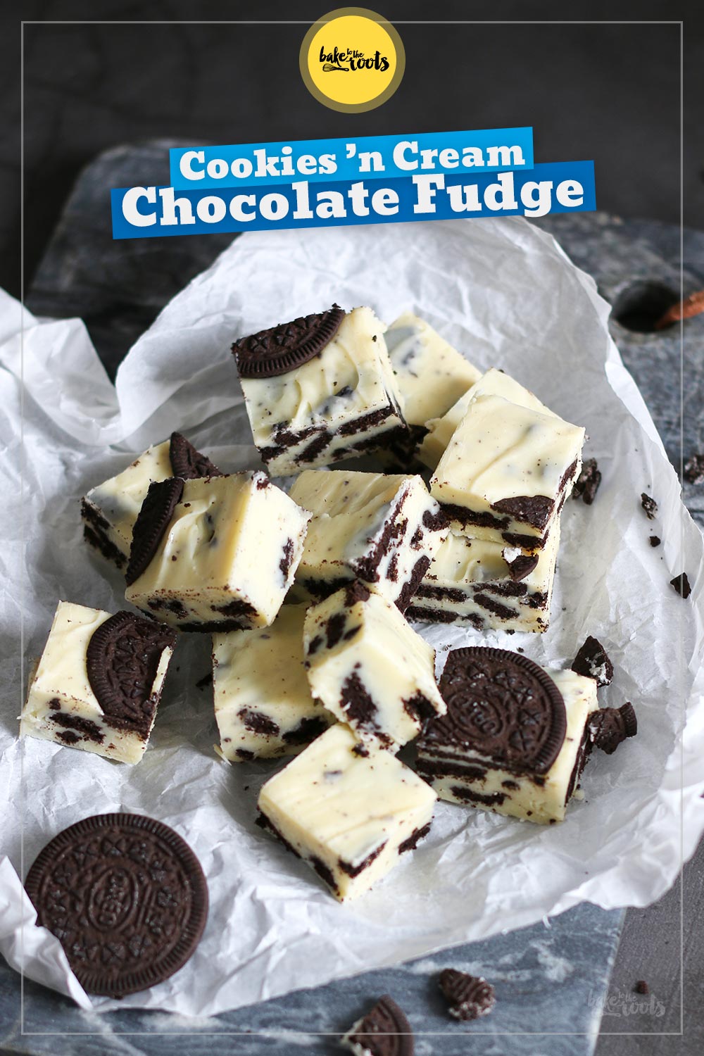 Cookies 'n' Cream White Chocolate Fudge | Bake to the roots