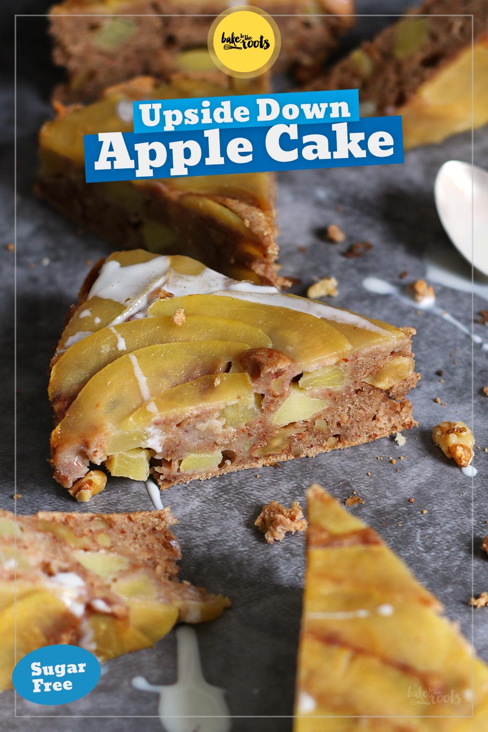 Sugar-Free Upside Down Apple Cake (Vegan) | Bake to the roots