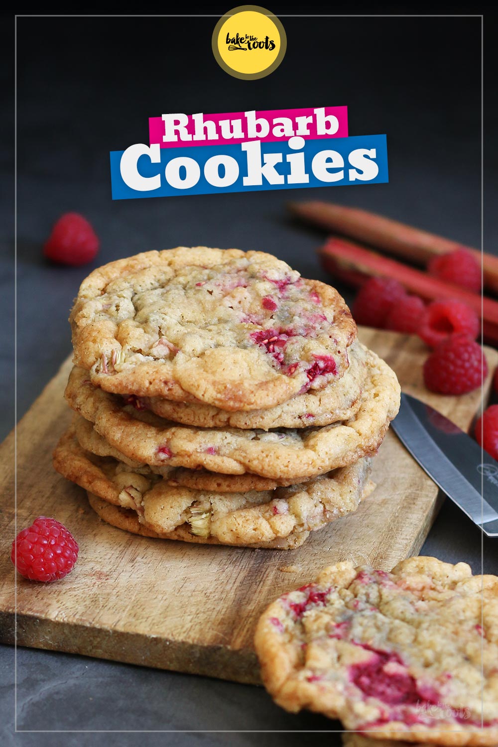 Rhubarb Raspberry Cookies | Bake to the roots