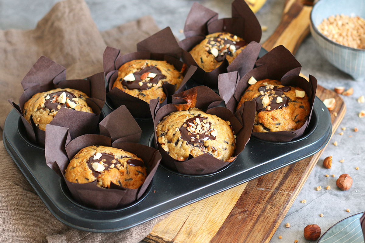 Banana Chocolate Muffins | Bake to the roots