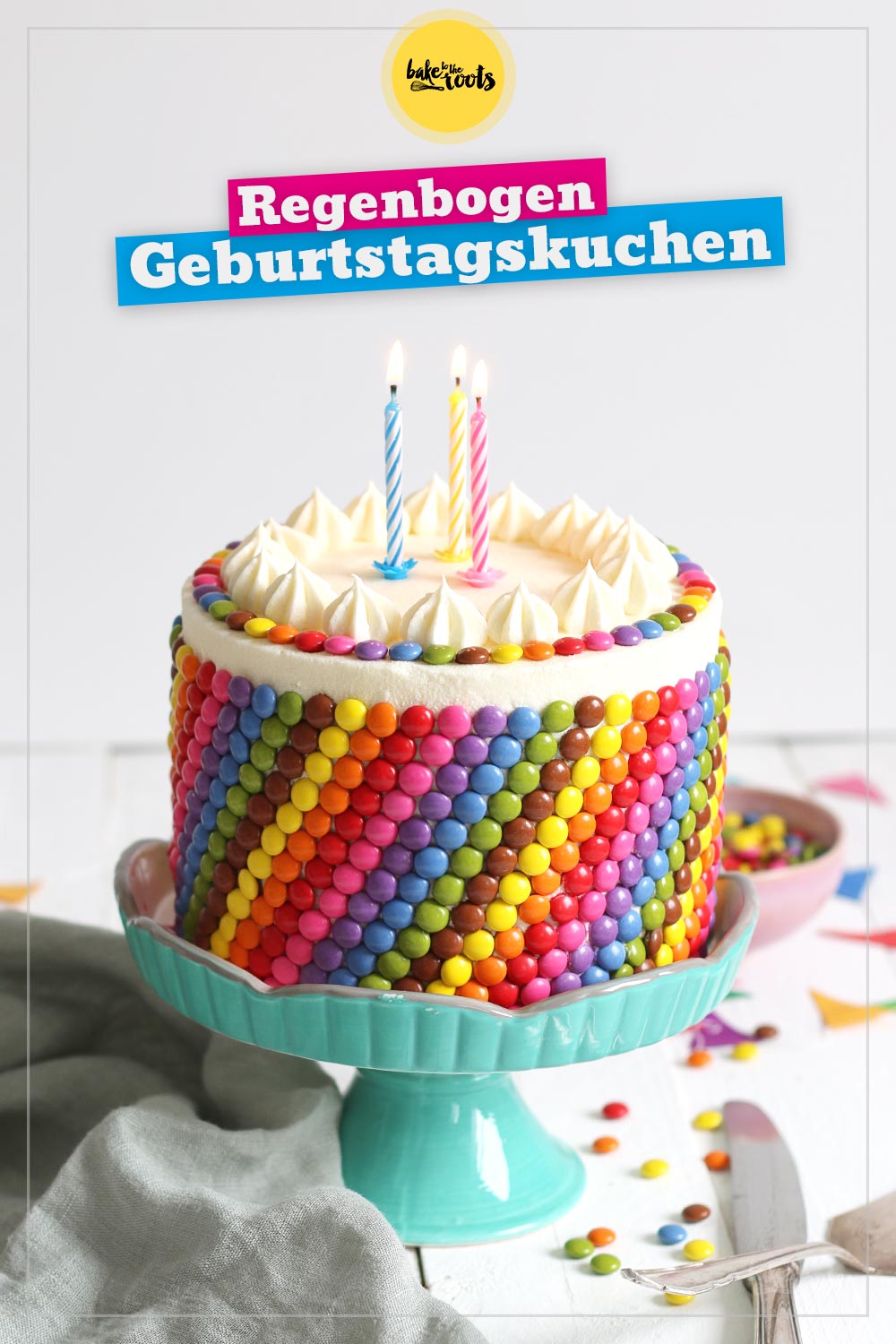 Regenbogen Geburtstagstörtchen | Bake to the roots