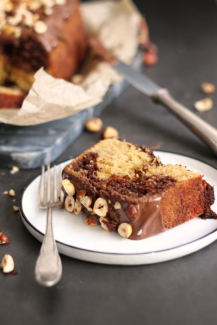 Nutella Loaf Cake with Hazelnuts | Bake to the roots