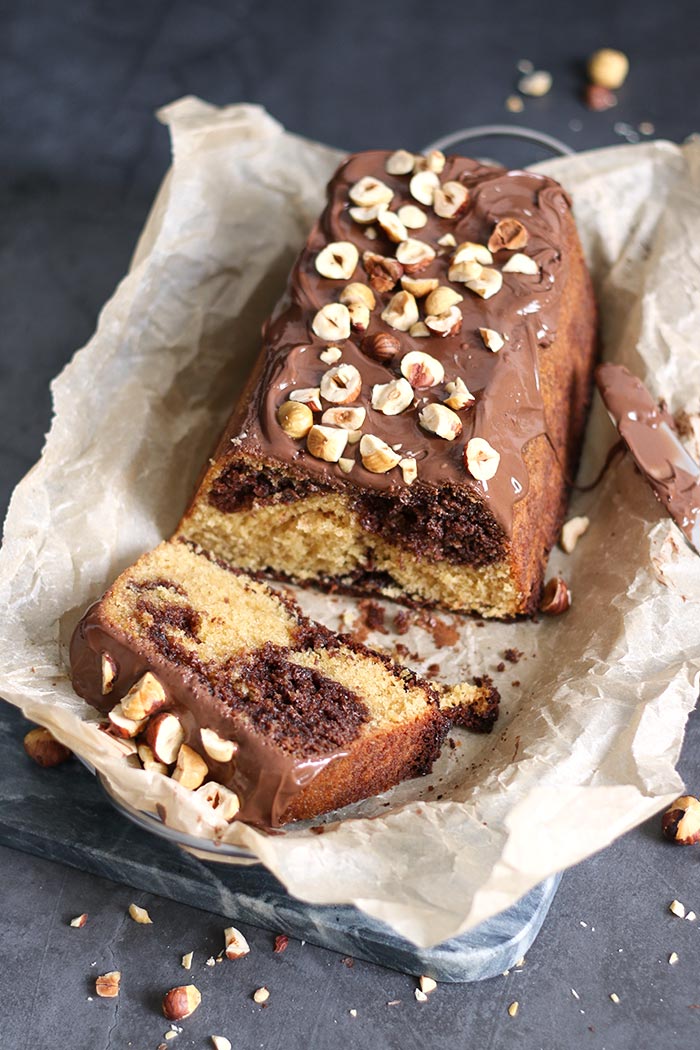 Nutella Loaf Cake with Hazelnuts | Bake to the roots
