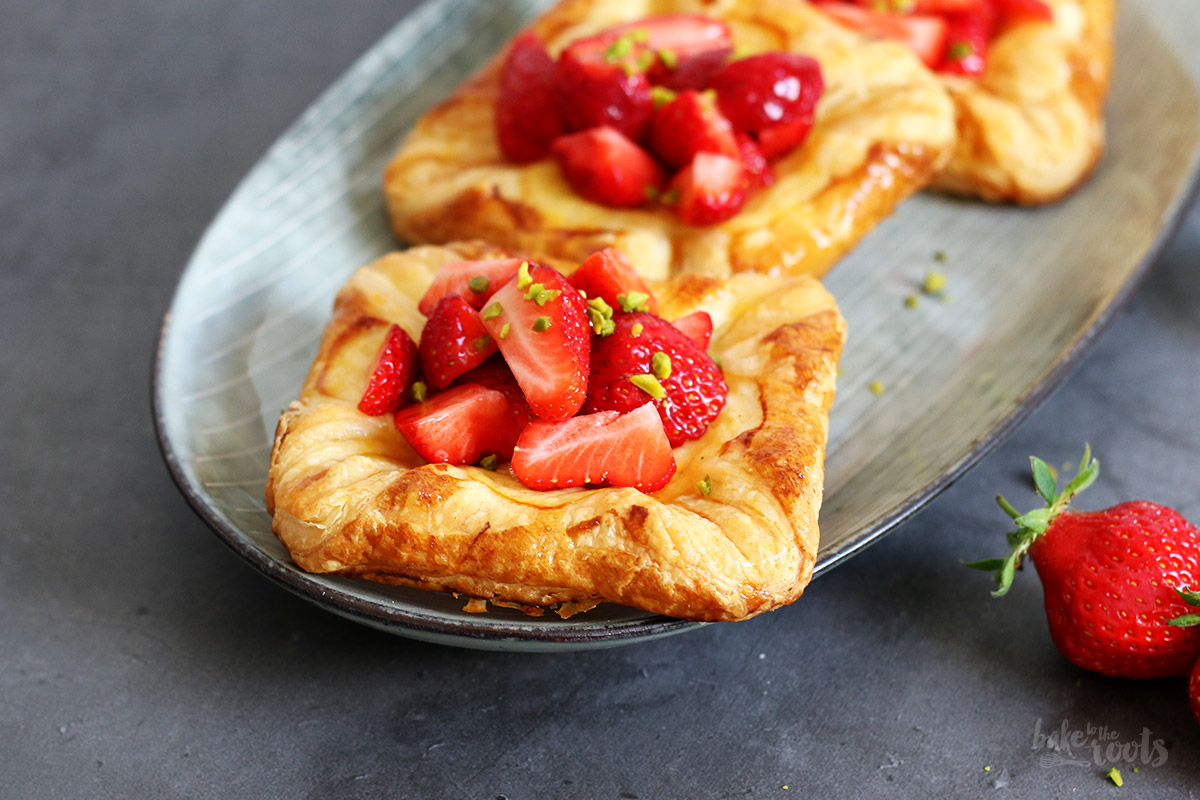 Puddingteilchen mit Erdbeeren | Bake to the roots