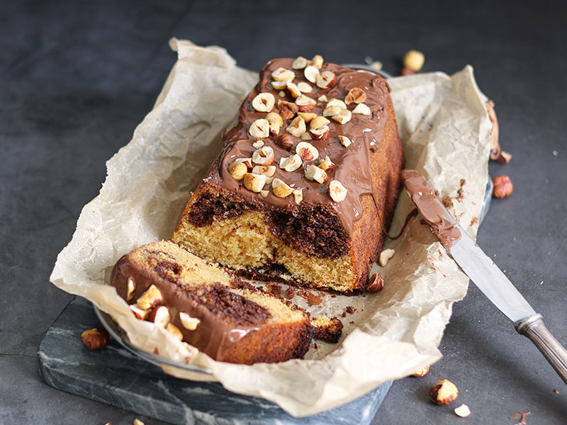 Nutella Loaf Cake with Hazelnuts | Bake to the roots