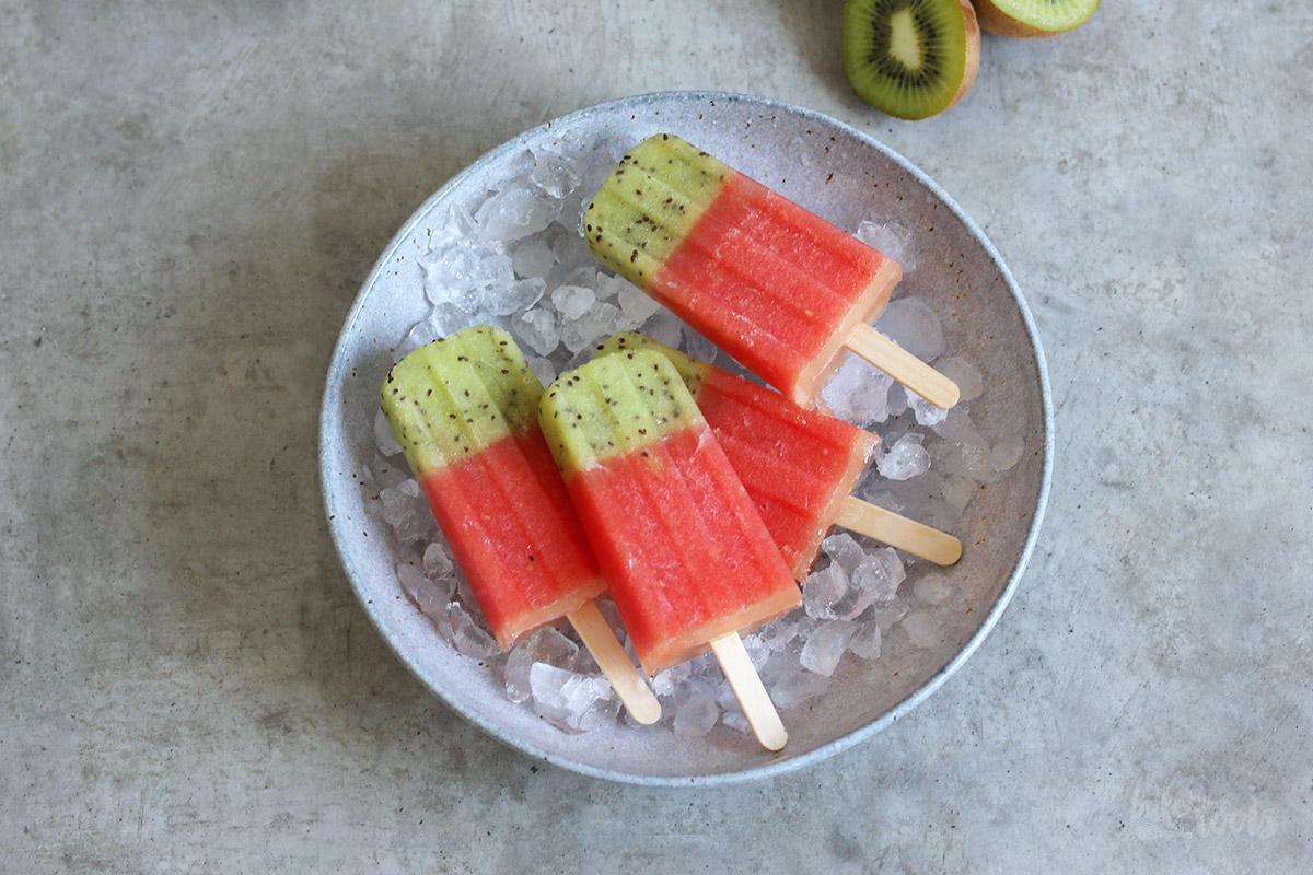 Watermelon Kiwi Popsicles | Bake to the roots