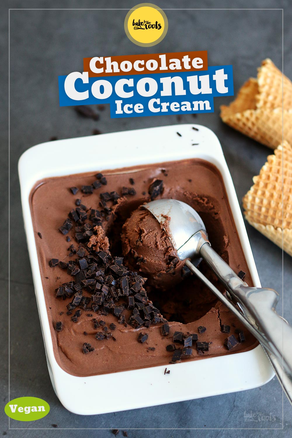Vegan Chocolate Coconut Ice Cream | Bake to the roots