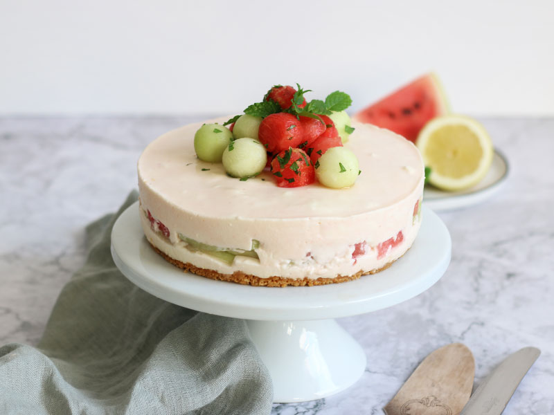 No-Bake Melon Cheesecake | Bake to the roots