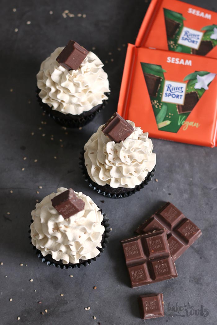 Vegan Chocolate Tahini Cupcakes | Bake to the roots