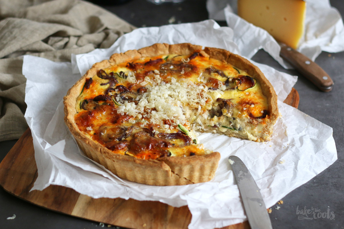 Zucchini Chorizo Cheese Tart | Bake to the roots