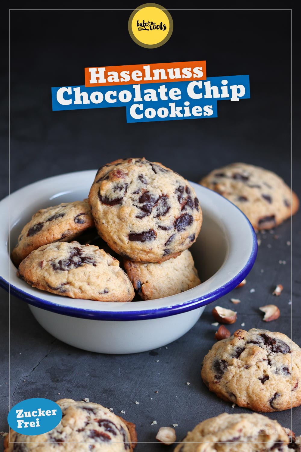 Haselnuss Chocolate Chip Cookies (zuckerfrei) | Bake to the roots