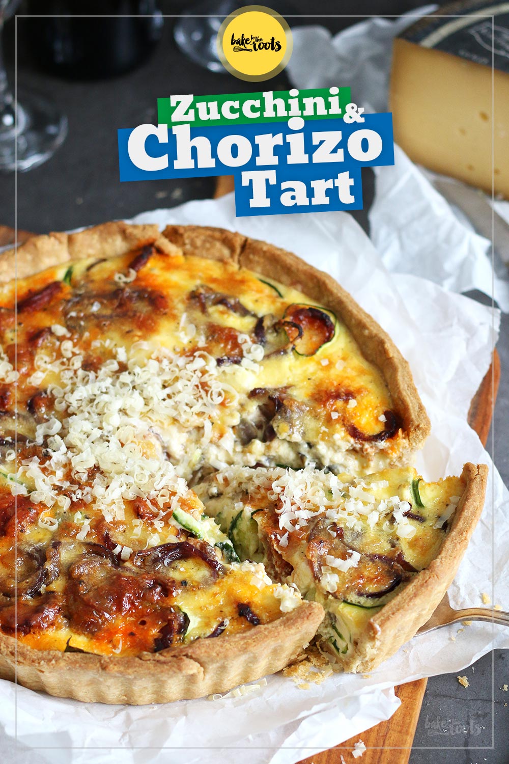 Zucchini Chorizo Cheese Tart | Bake to the roots