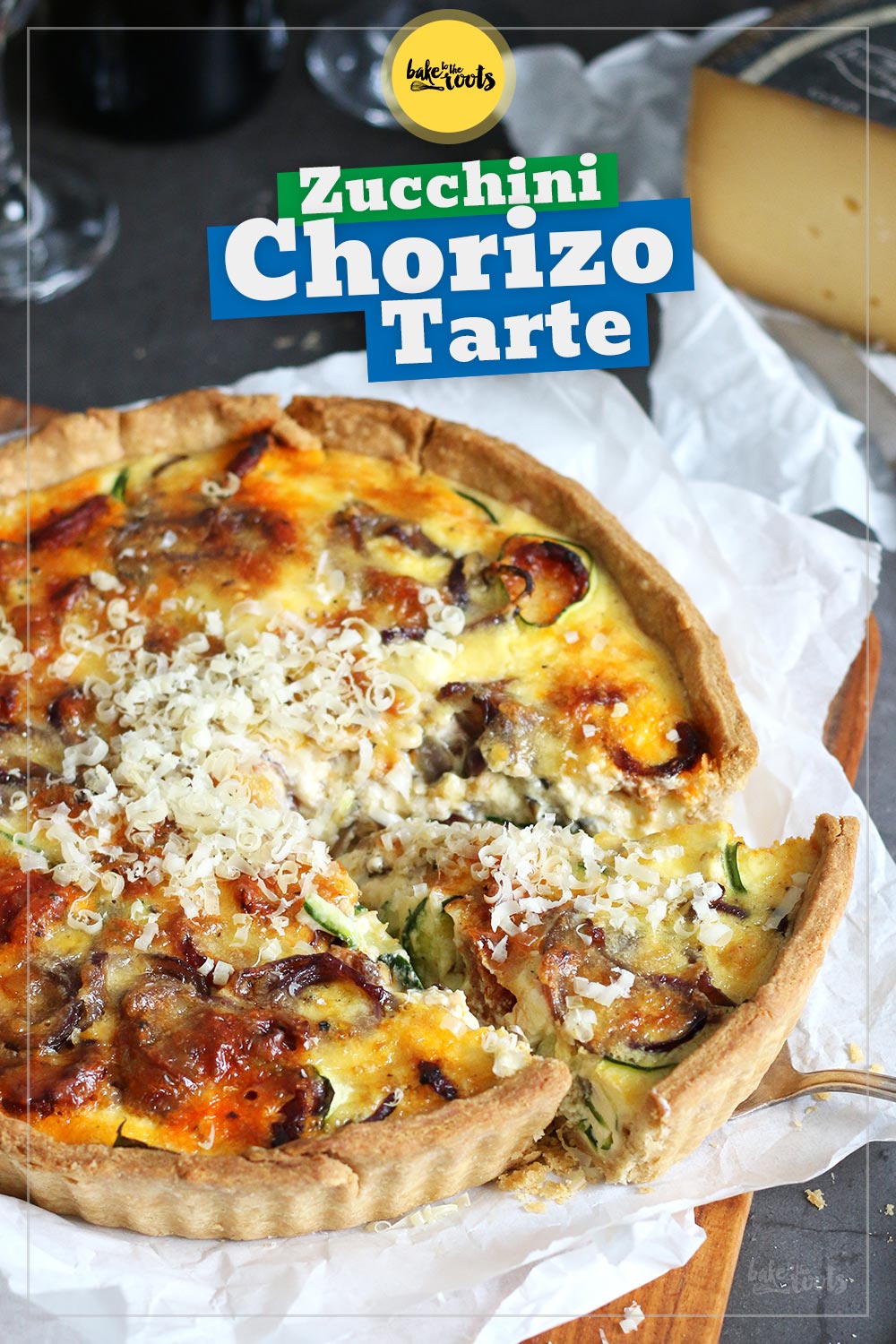 Zucchini Chorizo Käse Tarte | Bake to the roots