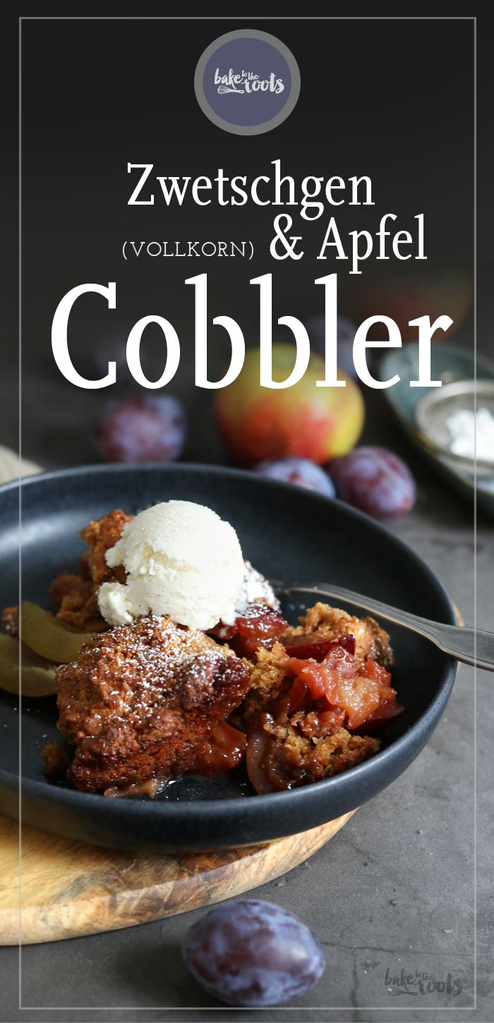 (Wholemeal) Damson Plum Apple Cobbler | Bake to the roots