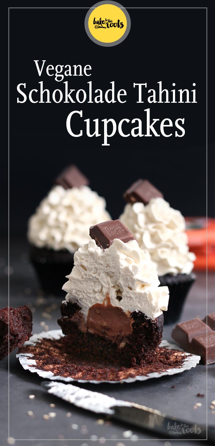 Vegane Schokolade Tahini Cupcakes | Bake to the roots