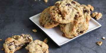 Chunky Walnut Chocolate Chip Cookies | Bake to the roots