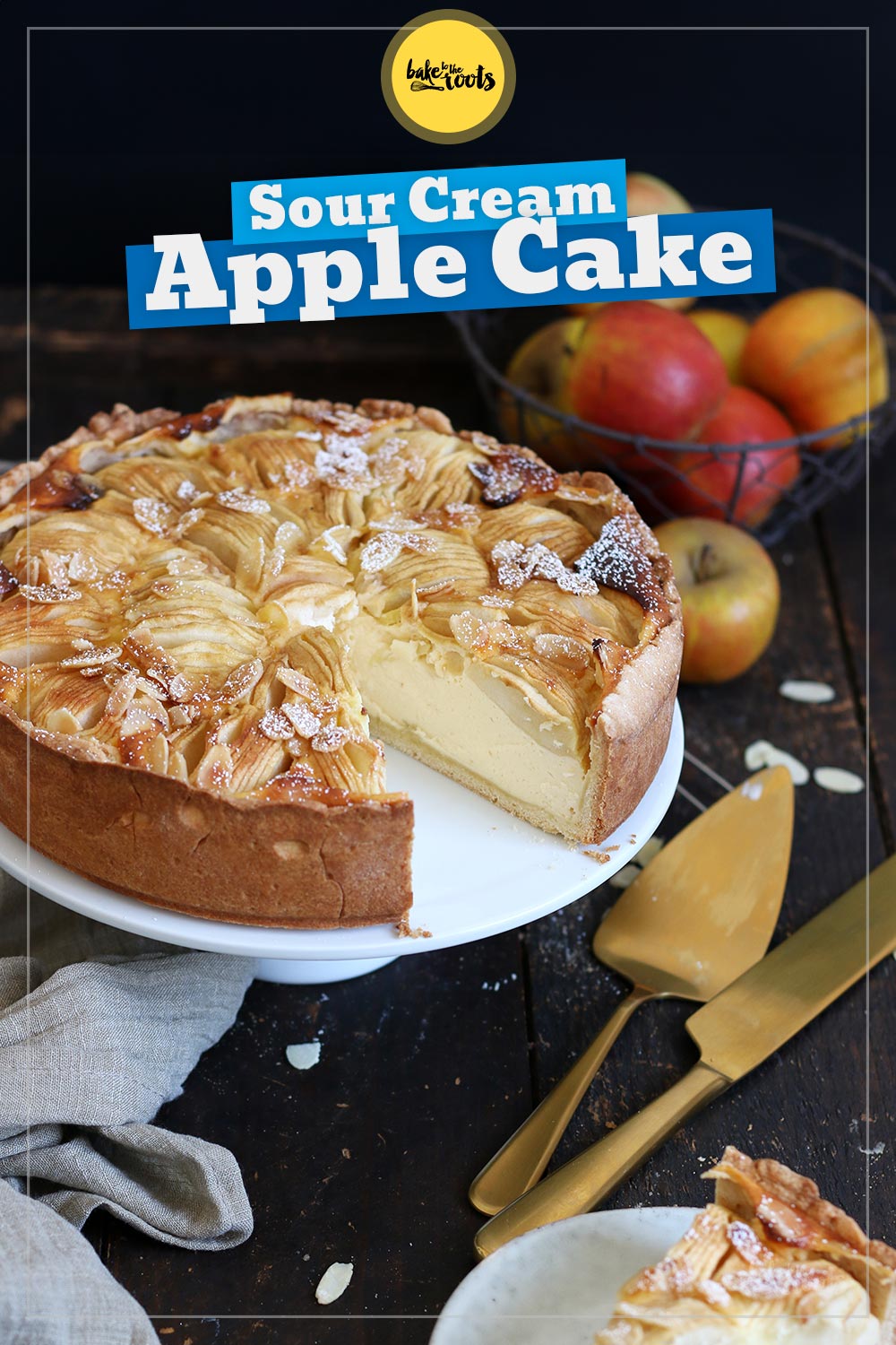 German Apple Sour Cream Cake | Bake to the roots