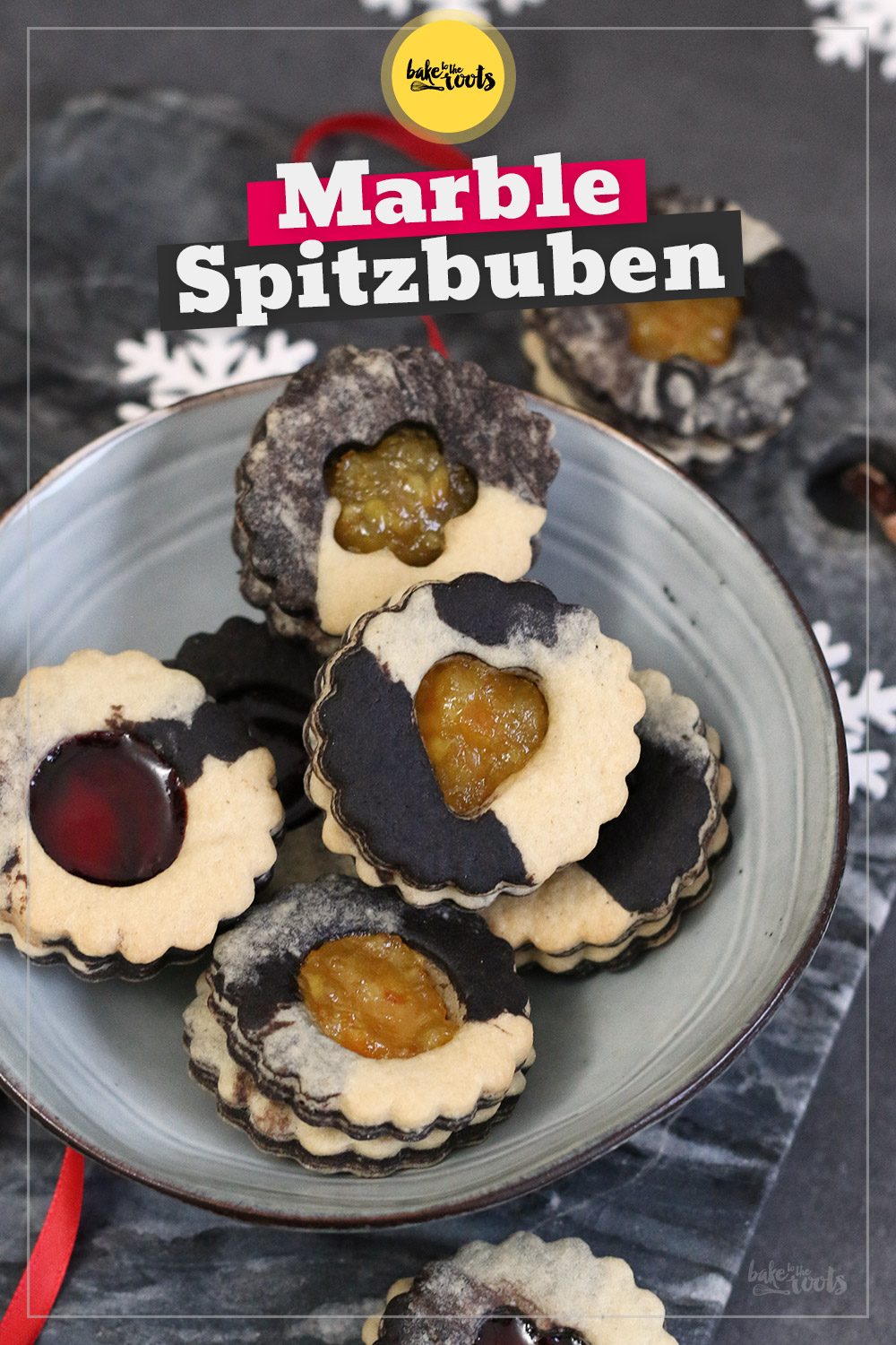 Marble Christmas Sandwich Cookies | Bake to the roots