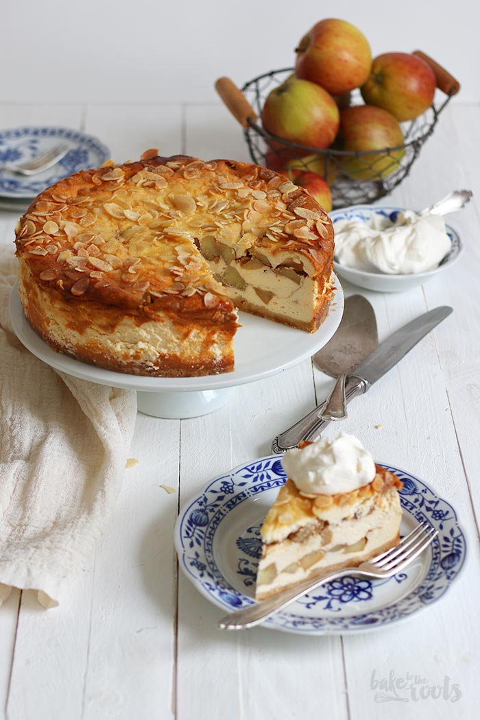 German Apple Cheesecake with Almond Topping