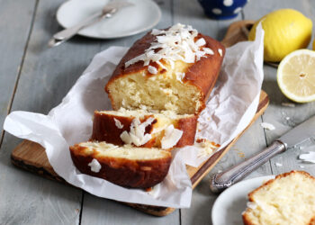 Sugar-Free Lemon Coconut Drizzle Cake | Bake to the roots