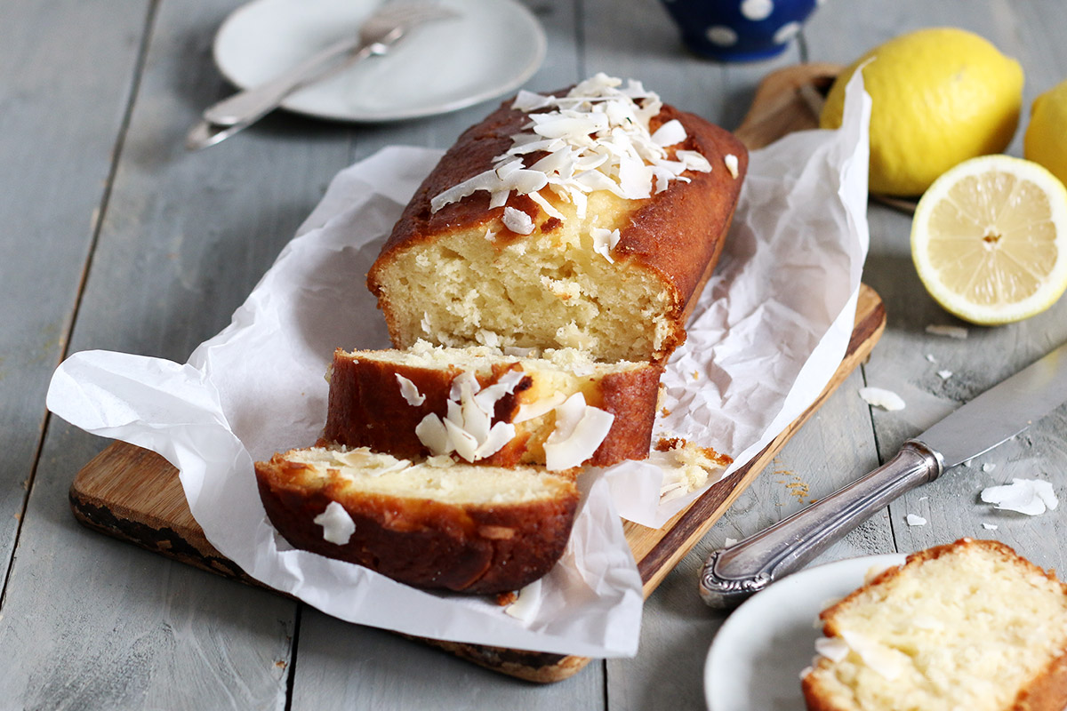 Sugar-Free Lemon Coconut Drizzle Cake | Bake to the roots