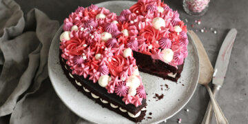 Valentine's Chocolate Heart Cake | Bake to the roots