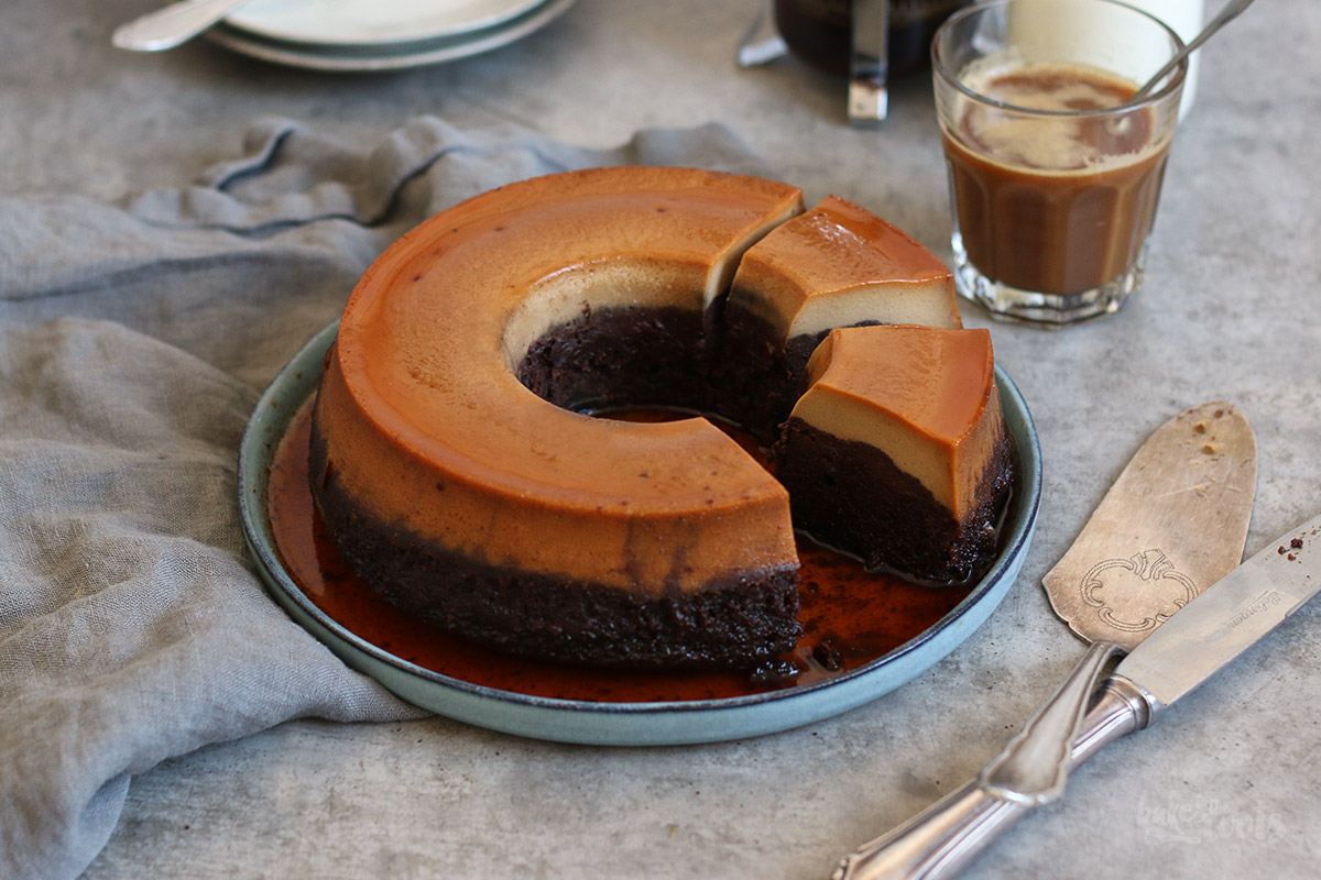 Chocolate Coffee Flan Cake | Bake to the roots