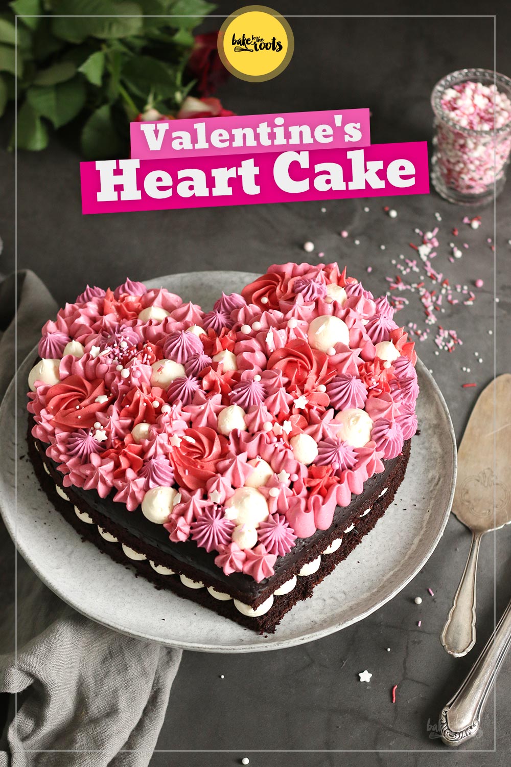 Valentine's Chocolate Heart Cake | Bake to the roots