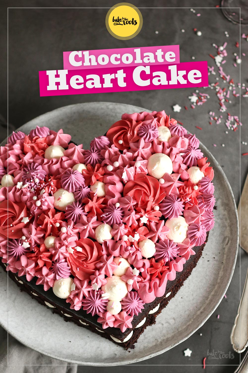 Valentine's Chocolate Heart Cake | Bake to the roots