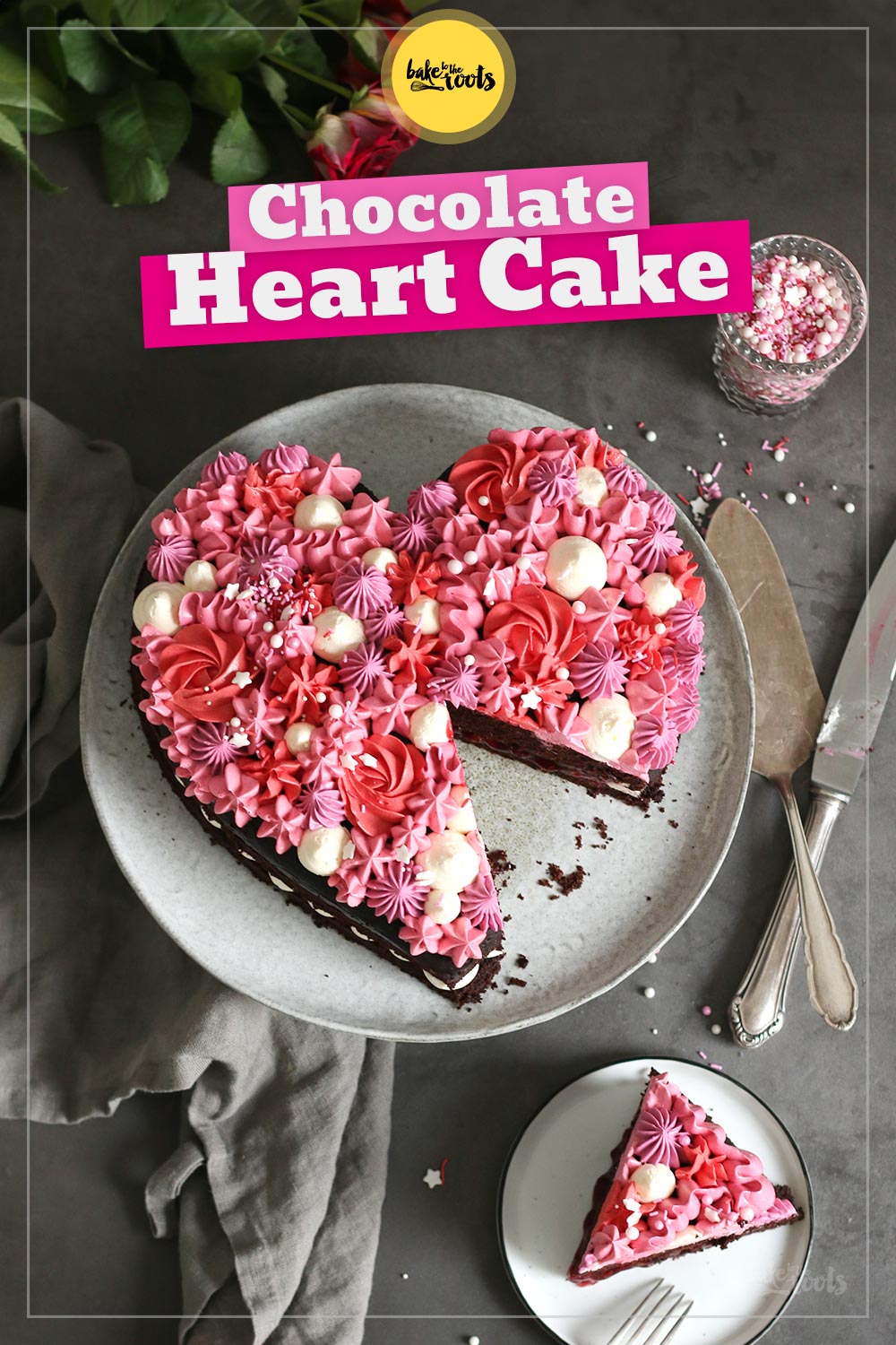 Valentine's Chocolate Heart Cake | Bake to the roots