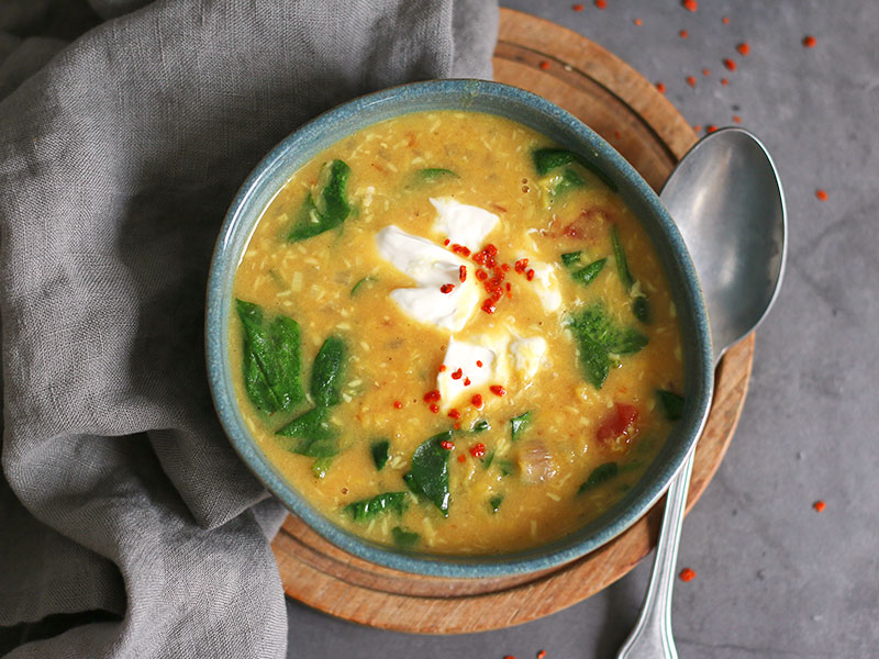 Vegan Coconut Lentil Soup | Bake to the roots