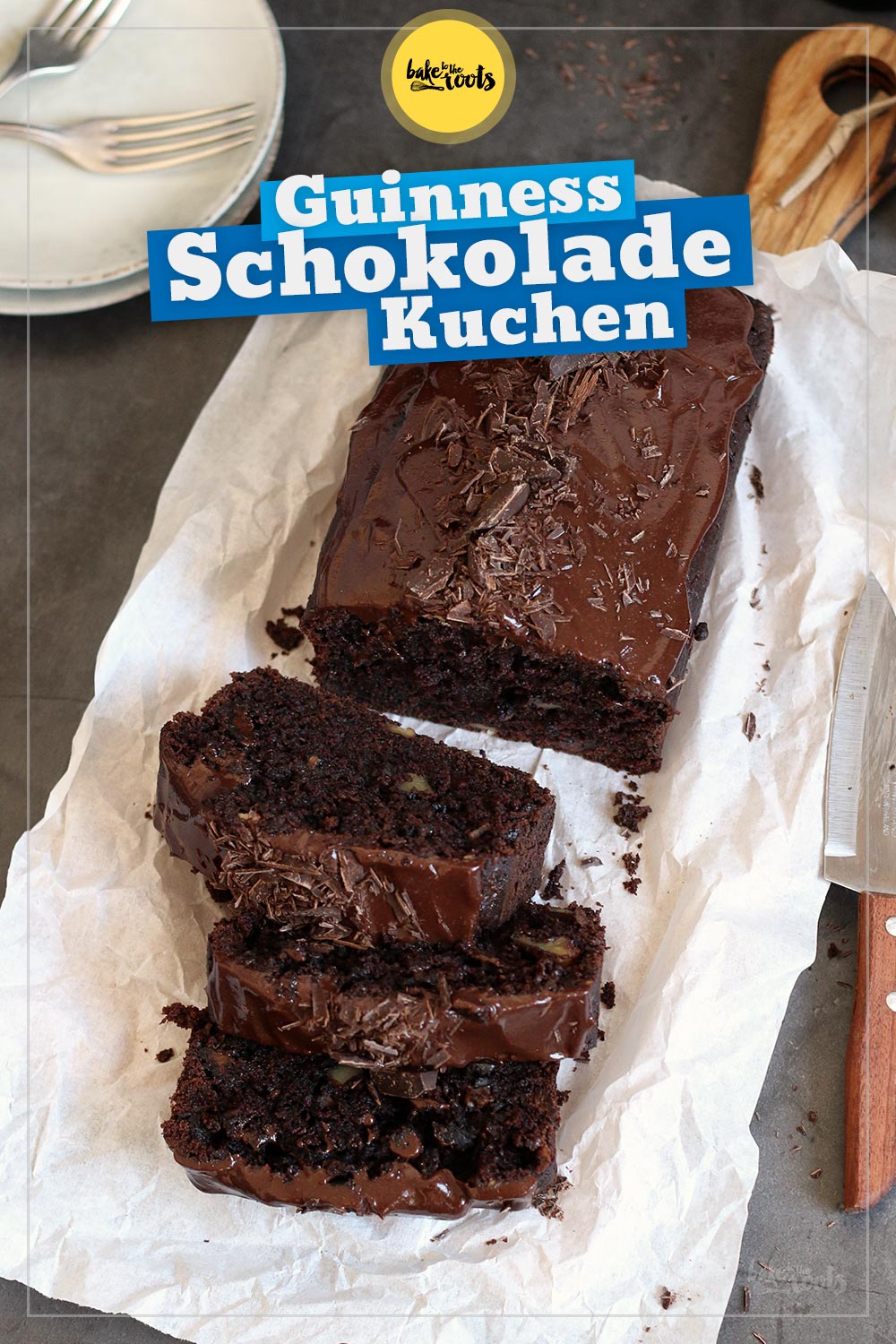 Guinness Schokoladenkuchen mit Schmand Topping | Bake to the roots
