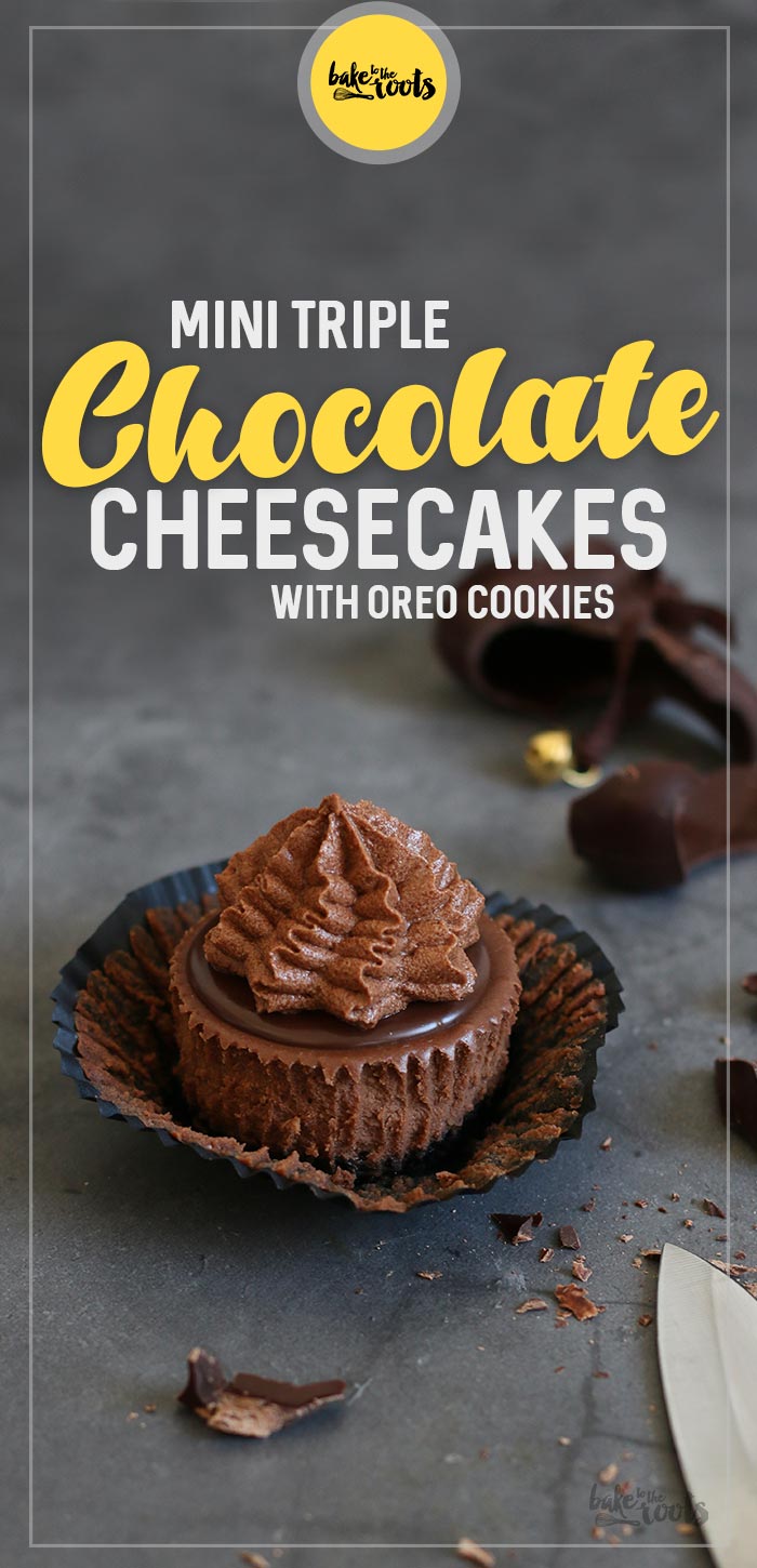 Mini Triple Chocolate Cheesecakes | Bake to the roots
